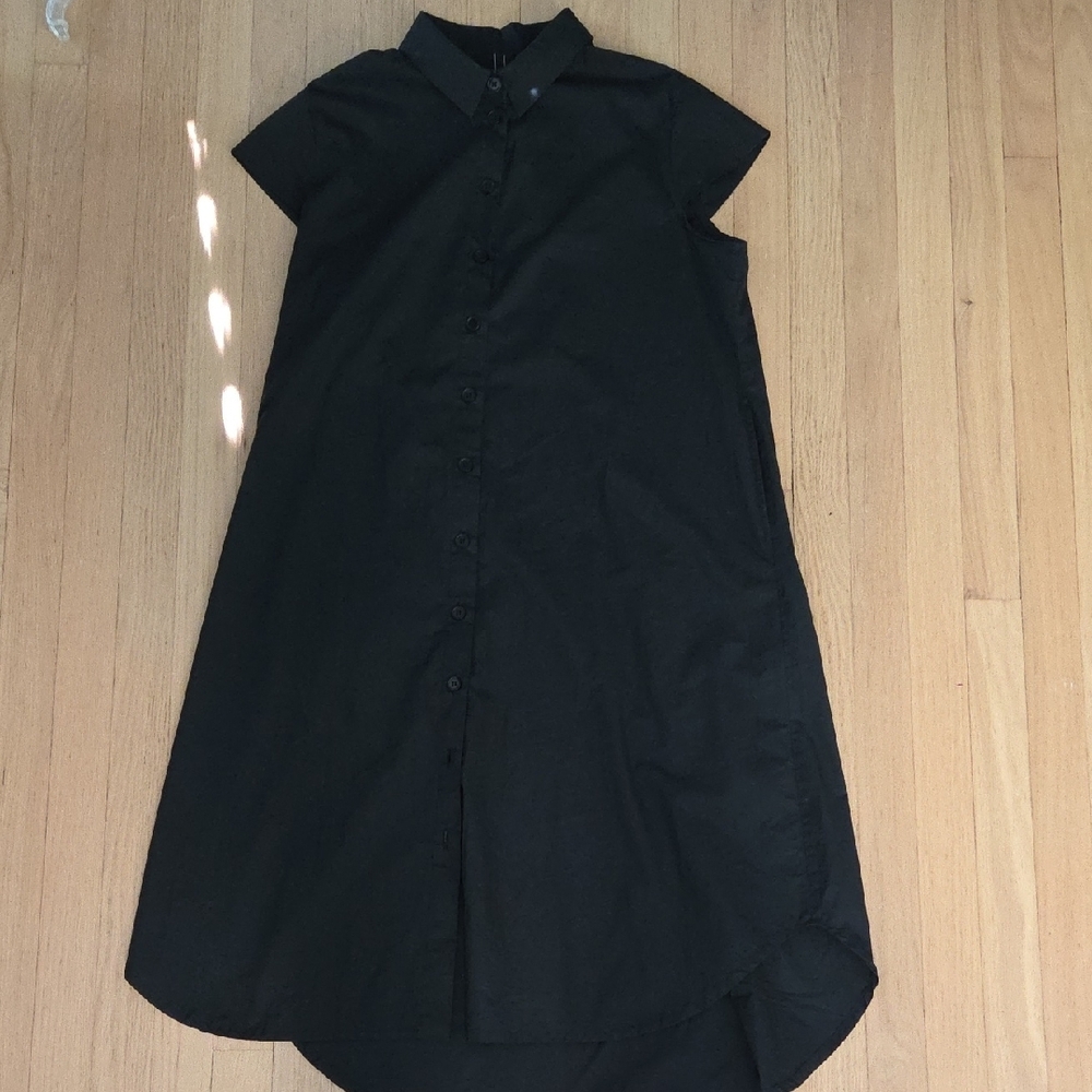 AMMA Black Button-Down Dress